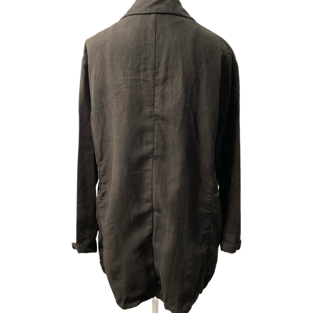 Eileen Fisher Black Blazer Oversized Open Front Linen Jacket Size Small - Picture 5 of 7